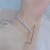 Braccialetti a maglie Catena in argento sterling Bracciale con perle d'acqua dolce naturali Nel design di nicchia Il senso avanzato non sbiadisce la pace spezzata