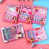 Nail Art Kits Enfants Filles Faux Ongles Ensemble Playhouse Princesse Autocollants Maquillage Jouet Cils Fille Cadeau Drop Delivery Santé Beauté Dhd3I