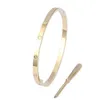 Bracelets à vis d'amour de 4mm de large, en acier titane 316L, tournevis en pierre cz, bracelets pour femme et hommes avec bag6027772