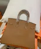 Luxury Brkns Epsom Leather Handbag 7A Genuine Leather 25cm luxury wax line stitching brown many colors to choose4I8S