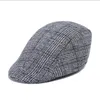 Basker medelålders äldre vinter ull filt hatt man målare mössa retro newboy hatt konstnärliga hattar brittiska andningsbara justerbara platta mössor basker boina bc333