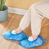 100 disposable thickened plastic breathable shoe covers PE waterproof and anti-slip shoe covers P