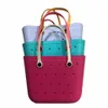 Beach bags Large Capacity Design Tote Bag Ladies Shoulder Handbag EVA Bucket Bag Silicone Beach Bag Handbag 2021 0228