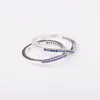 Cluster Rings Timeless Wish Sparkling Blue Ring 925 Sterling Silver Jewelry For Woman Making