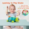 Davul perküsyon bebek oyuncakları 0 6 aylık müzikal kaplumbağa oyuncak ışıkları, kız bebek için müzik oyuncak sesleri erkek çocuk Montessori Eğitim Oyuncak 1 2 3 230227