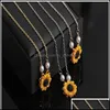 Pendant Necklaces Sunflower Necklace Gold Choker Pearl Neck Chain Fashion Personalized Accessory Jewelry For Women And Girls Drop De Dhev2