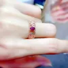 Cluster Rings Silver Ring Ruby Sterling 925 Wedding Women's Luxury Jewelry Gemstone Original Fine Fine