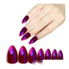 False Nails 28Pcs Holographic Stiletto Tips Mirror Chrome Pigment Effect Uv Gel Fake Nail Art Tools Drop Delivery Health Beauty Salon Dhz0J