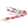 Mobiele telefoonbanden charmes schoenonderdelen accessoires vintage bloemen lanyards voor sleutels nekband kaarten badge gym sleutelhanger lanyard hold otjgr