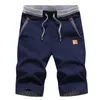 Męskie spodenki Sumowal Casual Cotton Fashion Style Boardshort Bermudy Męskie sznurka elastyczna Talia Bryczesy plażowe 230228