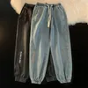 Herren Jeans Schwarz Für Männer Kleidung Gerade Baggy Weites Bein Lässige Oversize Hosen Vintage Koreanische Streetwear Konische Gestickte Hosen 230227