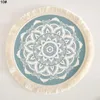 33cm Nordic Printing Tafelplaats Mat Woondecoratie Eettafel Macrame Katoen Ronde Kop Pot Coaster Servies Placemat Estera De Mesa De Nordica