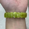 Strand Yellow Lemon Jades Stone Beads Armband Natural Gem smycken Bangle For Woman Gift grossist!