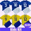 21 22 Birmingham City Kids Kit Jerseys de fútbol JUTKIEWICZ HOGAN DEAN BELA PEDERSEN SUNJIC Camisetas de fútbol local para niños 259U