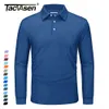 Camisetas masculinas tacvasen mass de manga longa camisas pólo pólo wicking pulôver leve 3 botões 3 botões de camiseta casual pescando esportes de golfe 230228