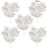 Fleurs décoratives 5 tiges Faux Faux Plante Décor Réaliste Tissu Artificiel Feuilles Branche Ornements Pour La Fête De Mariage Événements Accessoires