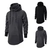Hunting Jackets 2023 Autumn Winter Trendy Men's Sweater Dark Black Medium Long Hooded Loose Coat Hip Hop Style Cape Jacket WARM TOP