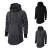 Jaktjackor 2023 Autumn Winter Trendy Men's tröja Dark Black Medium Lång huva Loose Hip Hop Style Cape Jacket varm topp