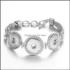 Bracelets de charme Mode Snap Bracelet Lien Bracelets Charmes En Métal Pour Les Femmes Fit Trois 18mm Boutons Bouton Bijoux Drop Livraison Dhwq5