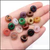 car dvr Charms 5Mm Big Hole Natural Quartz Stone Beads Pendant Healing Crystal Chakra Pendants Charm For Jewelry Making 5X12Mm Drop Delivery Dh2Yo