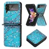 Patronen hoesjes voor Samsung Galaxy Z Flip 5 4 3 S23 Ultra Plus portemonnee lederen bloem kleurrijke telefoonhoes