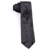 Cravatte Spedizione gratuita Nuova cravatta da uomo maschile Design originale grigio scuro teschio scheletro college stile letterario cravatta ricamo donna J230227