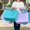 Multi Holes Storage Bag for Women Handbag Waterproof EVA Shoulder Standing Picnic Beach Bag Shopping Tote