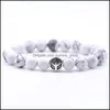 Pärlstav 10 st/set fredsskylt armband klassiska naturstenpärla armband för män kvinnor gåva droppleverans smycken dhq1m