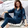 Kvinnors sömnkläder 100% bomullspyjamas för kvinnor PJ full ärmar Pijama Mujer Invierno Buttondown Winter Sleepwear Set Women White Cotton Pyjamas 230228