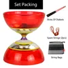 Yoyo 3 rolamentos Kongzhu Glass Fiber Handsticks Set Packing Grade Professional Chinese Yoyo Diabolo/Sticks/Bag/Strings BBDS 230227