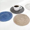 Table Mats Mat Round Placemat Heat Insulation Pad Decorative For Home Restaurant Red/Coffee/Green/Khaki/Blue