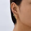 Gold Color Metal Geometric Square Hoop Earring for Women Minimalist Small Circle Huggies Ear Buckle Punk Jewelry New Trendy