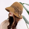 Brede rand hoeden raffia dames cap strand hoed dames zomer panama stro zakjes zomer 2020 straw of rieten kap emmer hoed zon hoeden boog zon vizier g230227