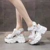 Сандалии Hookloop Платформа Summer Fashion White Casual Chunky Shoes для женщин черные комфот высокий каблук Ladiessandals