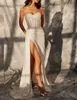 Seksowna Sparkle Mermaid Evening Sukienki Uznaj Sweet cekinowy Slit Long Prom Formal imprezowe suknie dla kobiet Abendkleider Robes de Soiree