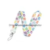 Cell Phone Straps Charms Shoe Parts Accessories Lb2234 Cartoon Dog Paw Print Keychain Lanyard For Key Camera Whistle Id Badge Hold Otybs