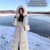 Parkas en duvet pour femmes Xia Shiwen col en fourrure de canard blanc veste à trois épreuves moyenne longue taille d'hiver mince chaud