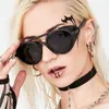 Sunglasses Fashion Steampunk Brand Design Round Shades Men Women Vintage Punk Sun Glasses Leather Side Shield Uv400 EyewearSunglasses