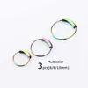 Hoop Earrings 3pcs 6/8/10mm Steel Hinged Clicker Seamless Piercing Nose Ring Lip Ear