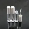 Storage Bottles 100pcs 5ml Transparent Lipgloss Packing Containers White Cap Lip Gloss Glaze Clear Wand Tubes Makeup Eyeliner Refillable