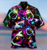 Men's Casual Shirts New Hawaiian Mens Shirts Cool Shark Totem Printed Top US Size Cuban Collar Summer Vacation Beach Style Hangover Shirt Z0224