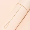 Creative Tiny Chain Bracelet Finger Rings For Women Gold Color Link Chains Connecting Hand Harness Bracelets Jewelry Gift