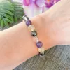 Strands MG1780 Vierge Zodiaque Gemme Citrine Hématite Lépidolite Bracelet Quartz Clair