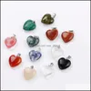 car dvr Charms 50Pc Natural Crystal Stone Waterdrop Heart Cross Rose Quartz Tigers Eye Opal Pendants Fit Chakras Necklace Jewelry Drop Deliv Dhkny