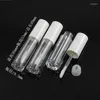 Storage Bottles 100pcs 5ml Transparent Lipgloss Packing Containers White Cap Lip Gloss Glaze Clear Wand Tubes Makeup Eyeliner Refillable