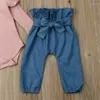 Set di abbigliamento abiti da bambina nati cotone morbido a maniche lunghe salta per corridoio pantaloni bowknot 2pcs outfit 0-24m