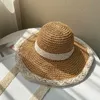 Wide Brim Hats OMEA Summer Straw Hat Lace Beach Hats Women Korean Windproof Rope Travel Wide Brim Sun Hat Elegant Lolita Bucket Hat Holiday G230227