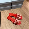 Satin Triangle Jacquard tofflor Crystal Empelled Slides Summer Sandals Shoes Triangle Flats Sandal Women Luxury Designer Slide Slipper Factory Factorwear