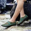 Slippers Brand New Summer Men Casual Shoes Breathable Mesh Cloth Loafers Soft Flats Sandals Handmade Male Driving Shoes Large Size 38-50 Y2302