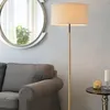 Standard stand lamp modern style elegant luxury linen shade metal floor lamp 42cm width 152cm height for hotel home living room bedroom study room decoration